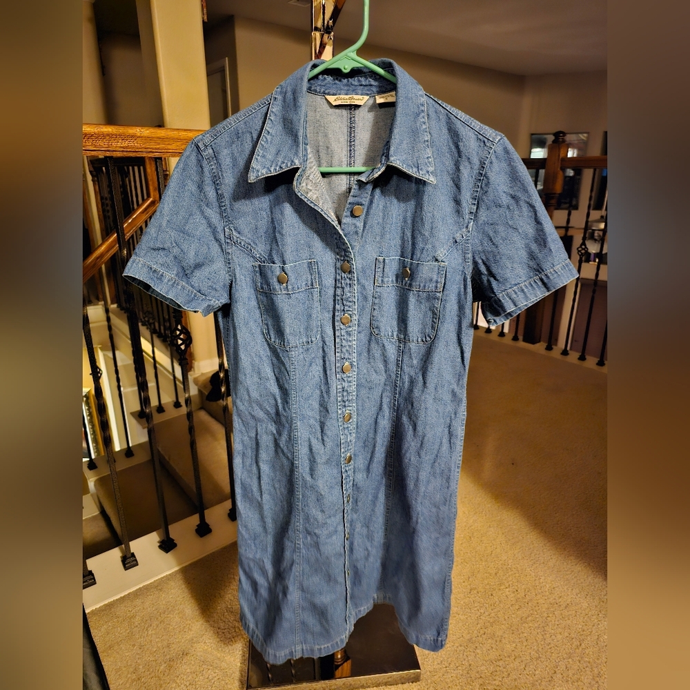Eddie Bauer Denim Short Sleeve Dress